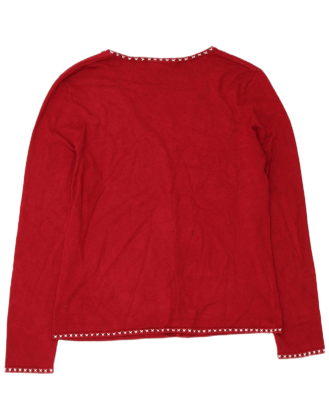 LAURA ASHLEY Damen Strickjacke UK 14 Mittelrote Viskose