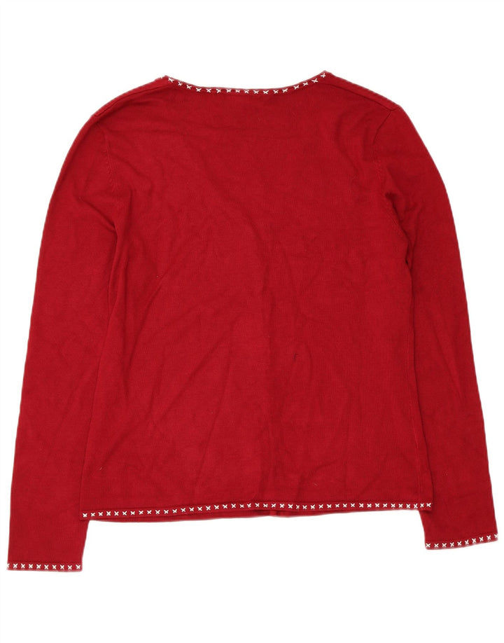 LAURA ASHLEY Damen Strickjacke UK 14 Mittelrote Viskose