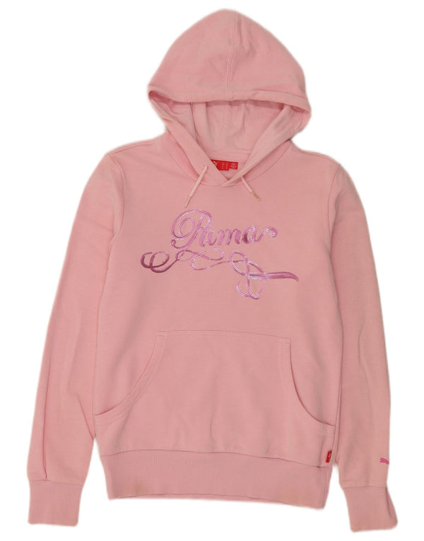 Puma Damen Graphic Hoodie Pullover UK 12 Mittelrosa