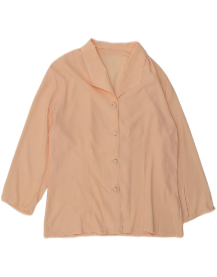 VINTAGE Womens 3/4 Sleeve Shirt Blouse UK 14 Medium Pink Vintage Vintage and Second-Hand Vintage from Messina Hembry 