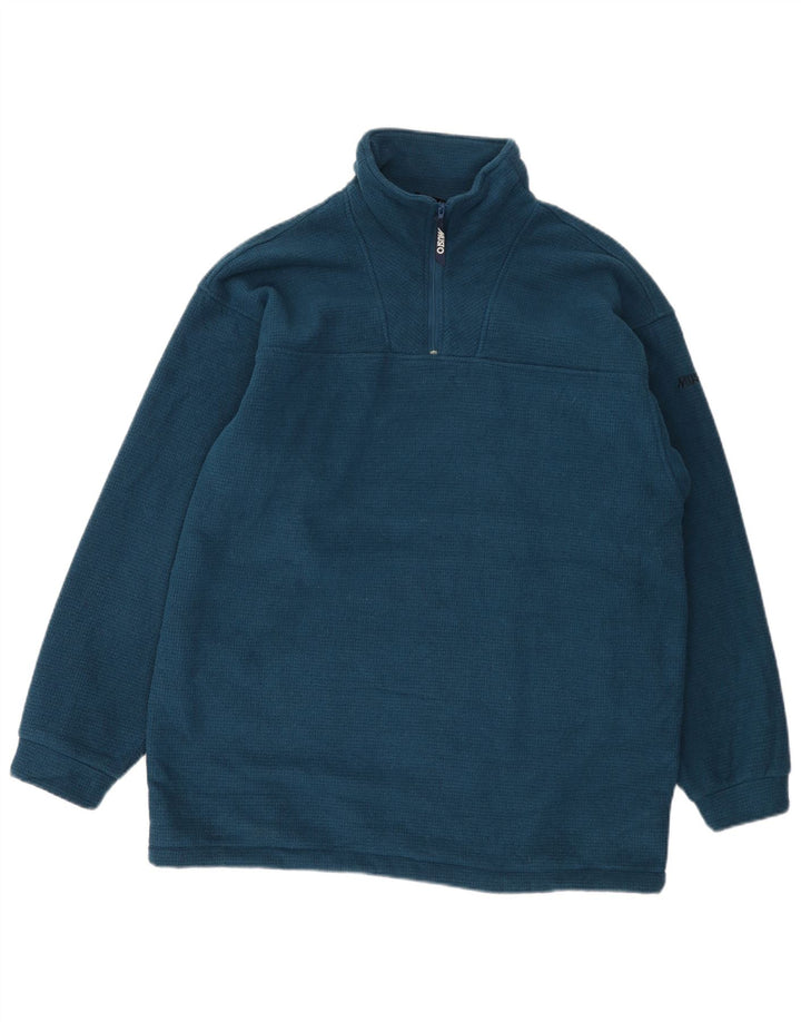 Musto Herren-Fleecepullover mit Reißverschluss am Hals, großes, blaues Polyester
