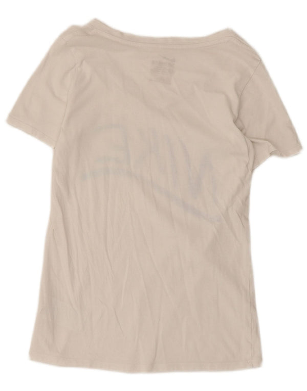 Nike Damen Athletic Cut Graphic T-Shirt Top UK 10 Small Weiße Baumwolle