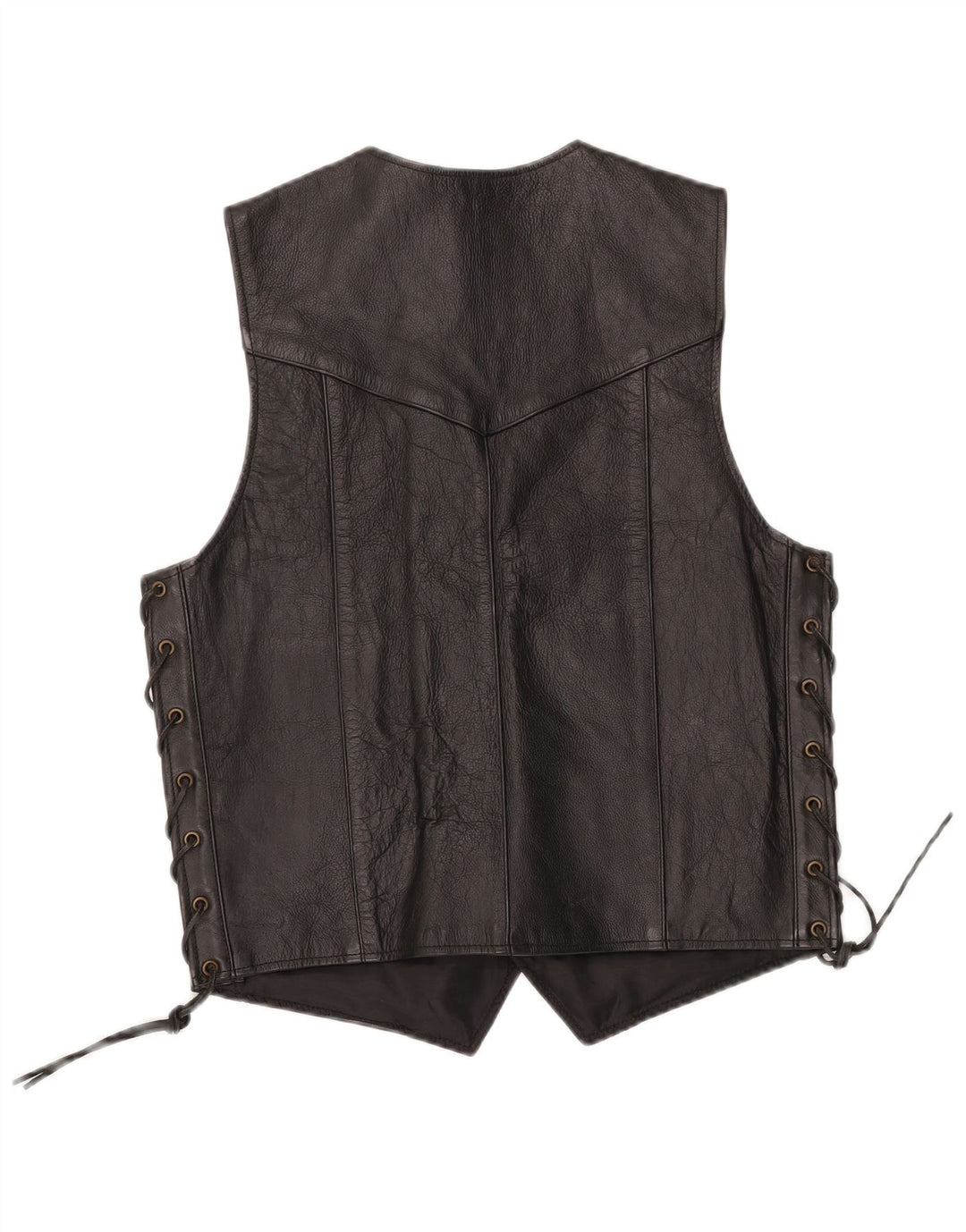 JTS Herren Biker-Lederweste, Größe S, Schwarz