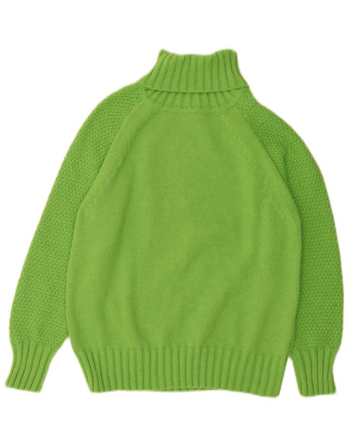 Vintage Damen Übergroßer Rollkragenpullover Pullover UK 10 Klein Grün