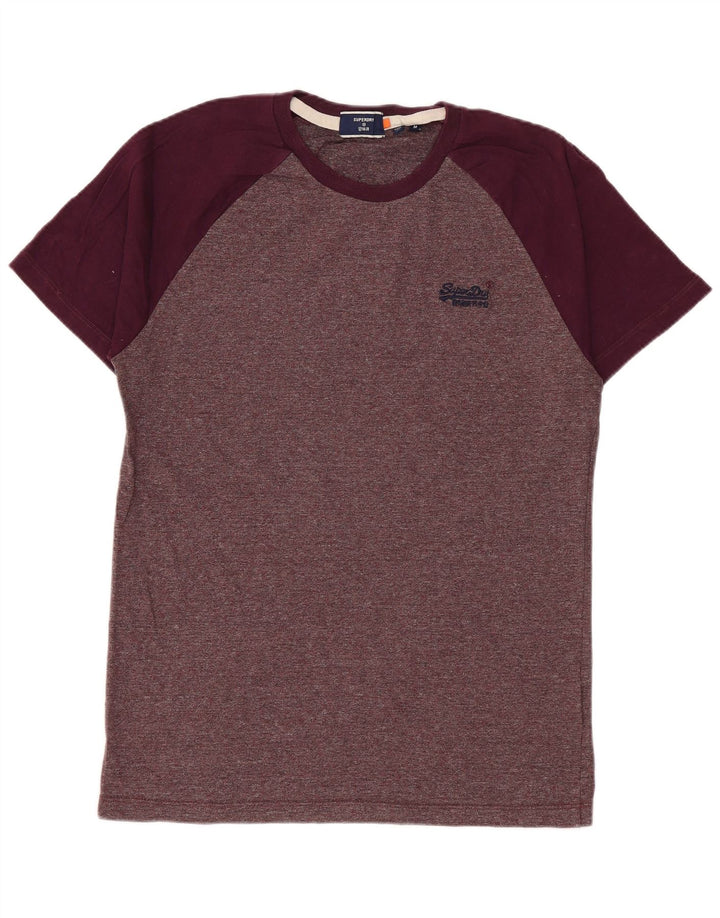 Superdry Herren T-Shirt-Oberteil aus Baumwolle in mittlerer Burgunderfarbe