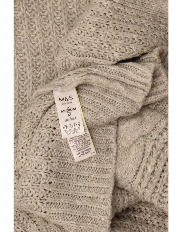 Marks & Spencer Damen-Cardigan mit Kapuze, offen, Gr. 14, Mittelgrau