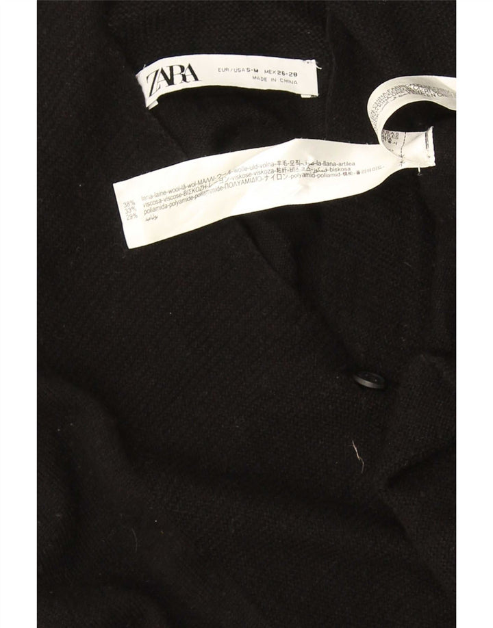 Zara Damen-Strickjacke in Übergröße, Gr. 10, Größe S, schwarze Wolle