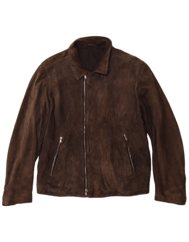 Vintage Damen Wildlederjacke UK 12 Mittelbraunes Leder