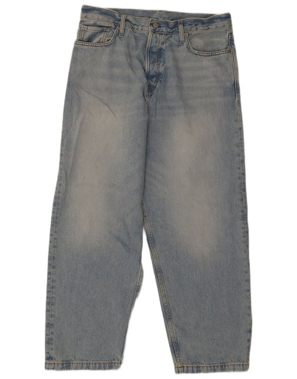 Cos Herren Mid Rise Relaxed Fit Straight Jeans W32 L28 Blaue Baumwolle
