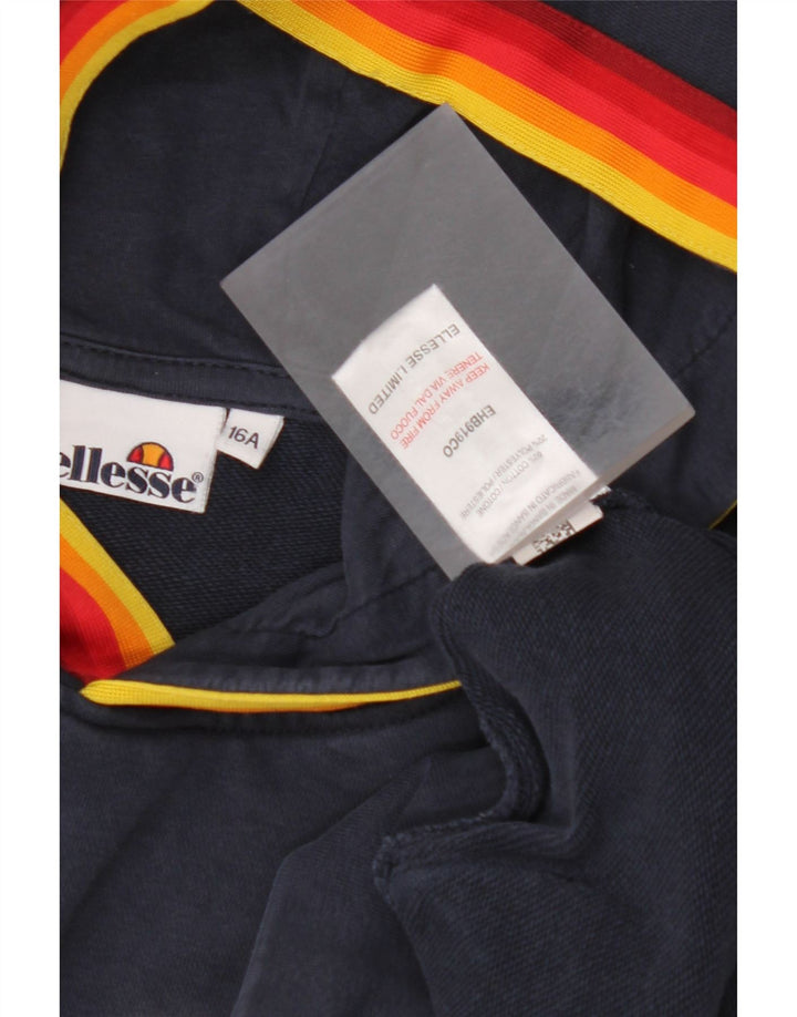 ELLESSE Jungen-Pullover mit grafischem Kapuzenpullover, 15–16 Jahre, marineblaue Baumwolle