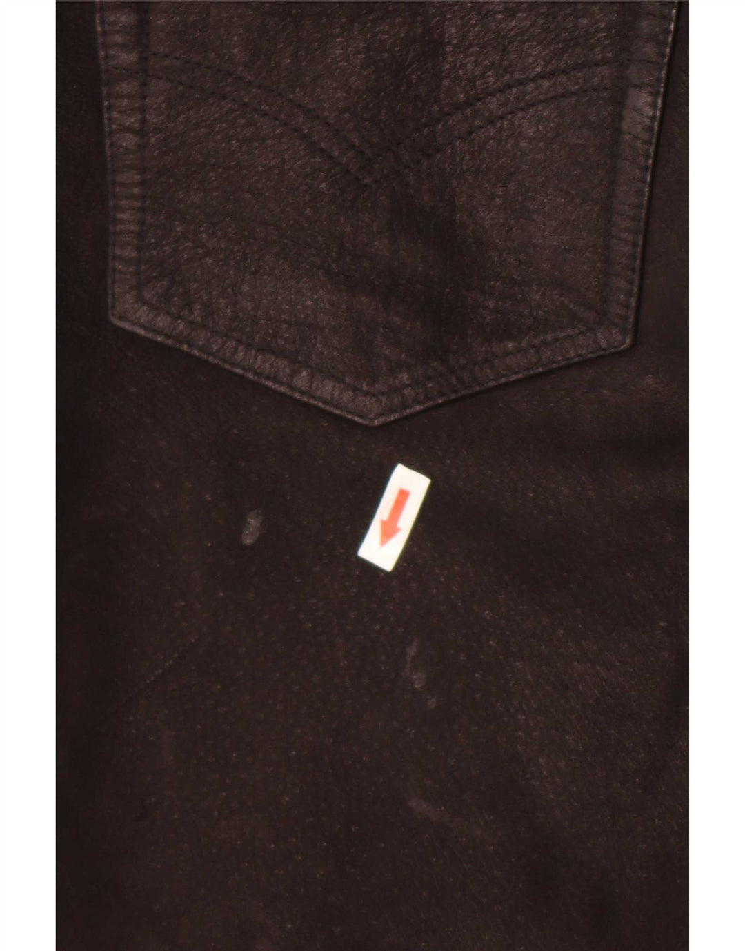 Vintage Herren gerade Lederhose W30 L32 Schwarz