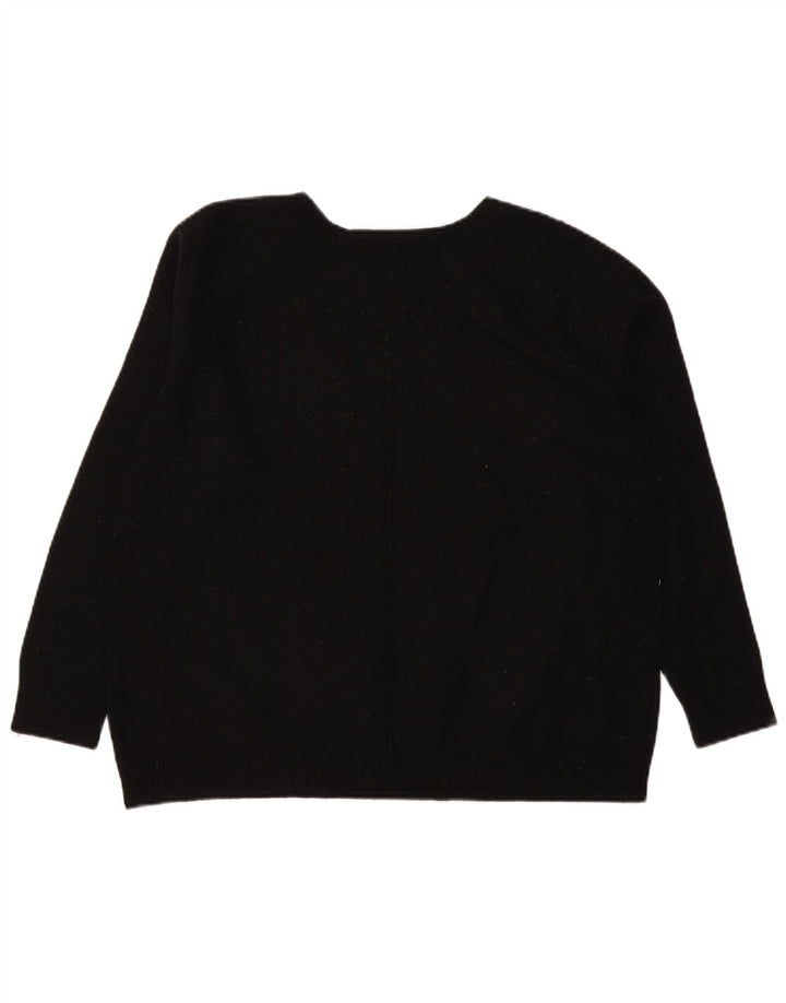 Gap Damen-Pullover mit V-Ausschnitt, UK 16, Größe L, schwarzes Nylon