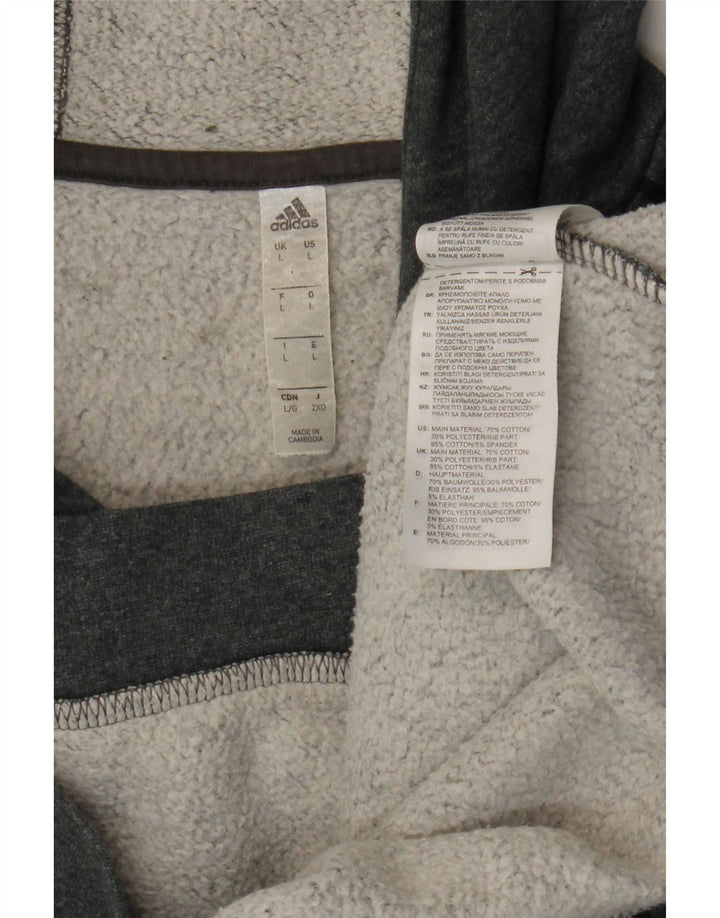 Adidas Herren Kapuzenpullover, groß, graue Baumwolle