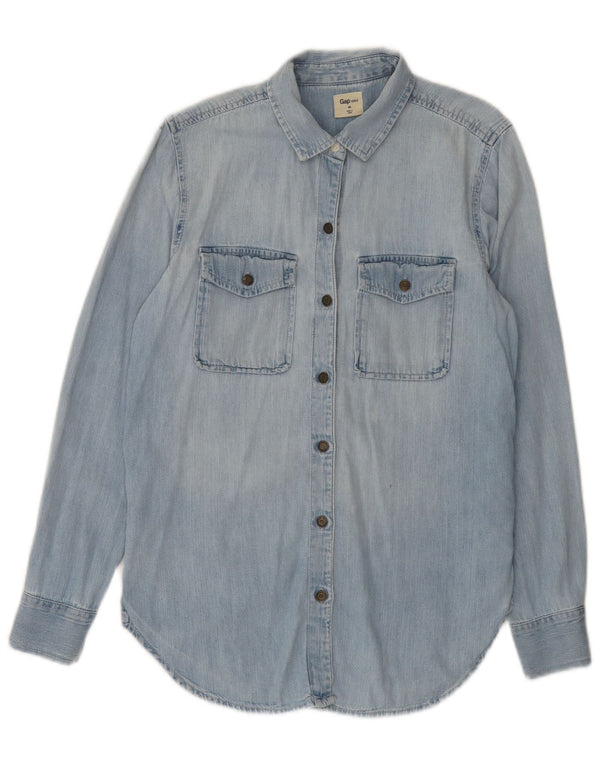 Gap Damen Übergroßes Jeanshemd UK 6 XS Blaue Baumwolle