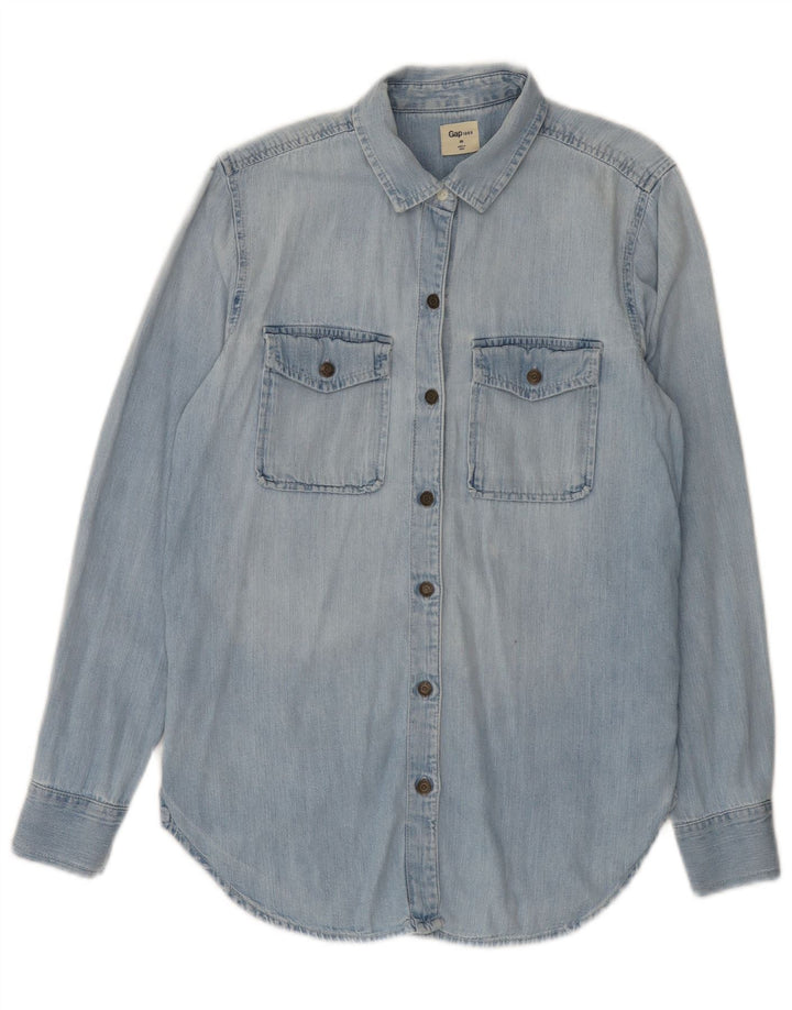 Gap Damen Übergroßes Jeanshemd UK 6 XS Blaue Baumwolle