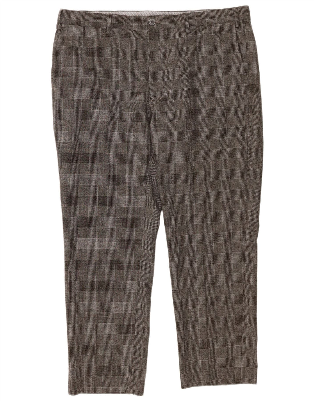 Marks & Spencer Herren-Anzughose mit gerader Passform und normaler Passform, W40 L29, grau kariert