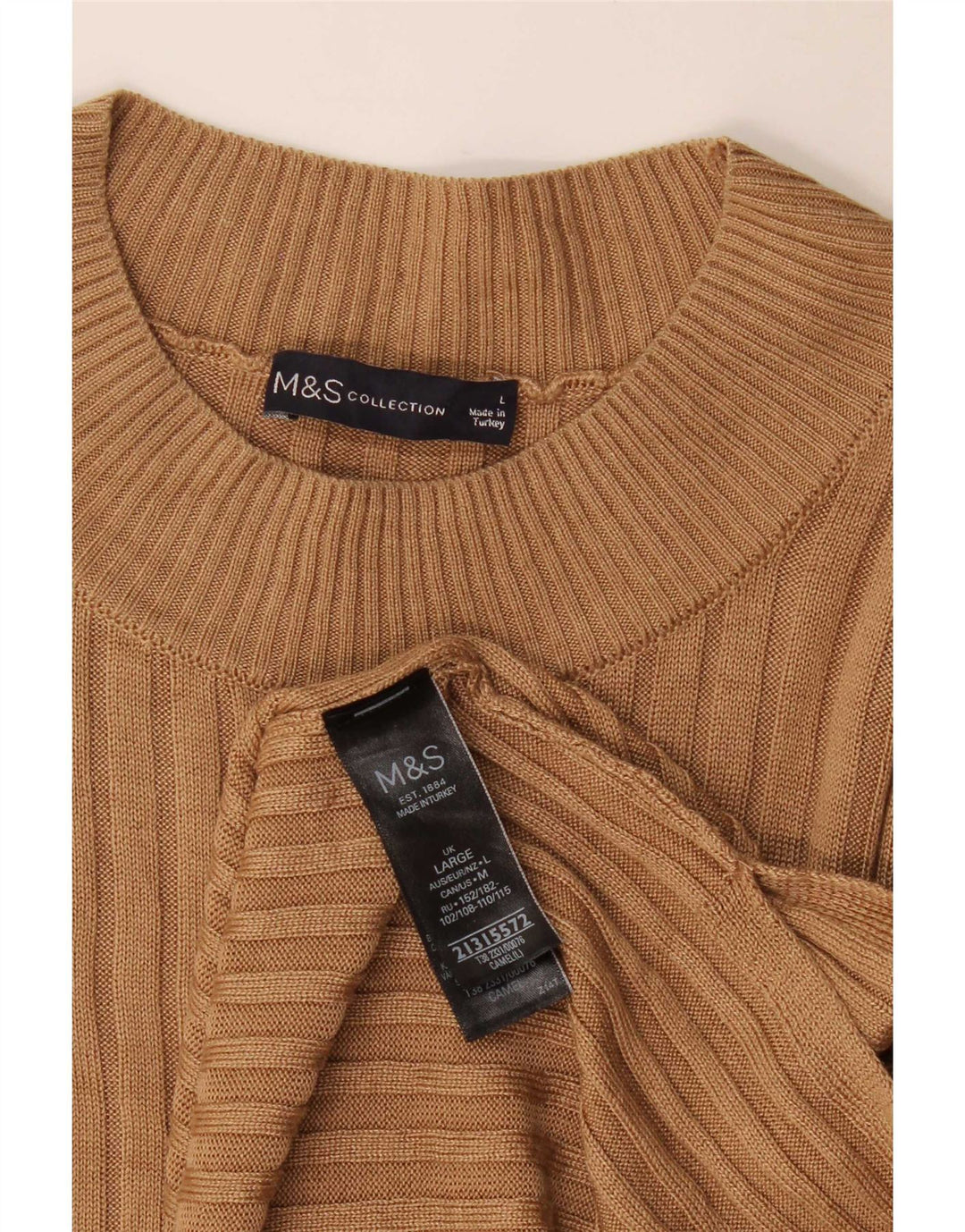 Marks & Spencer Damen Longline Vest Tank Top UK 16 Large Braune Viskose