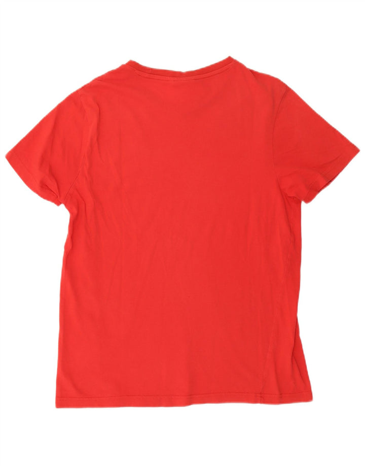 Fila Damen T-Shirt Top UK 14 Mittelrote Baumwolle