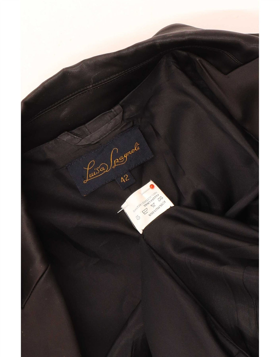 Luisa Spagnoli Damen 1-Knopf-Blazerjacke IT 42 Mittelschwarzes Acetat