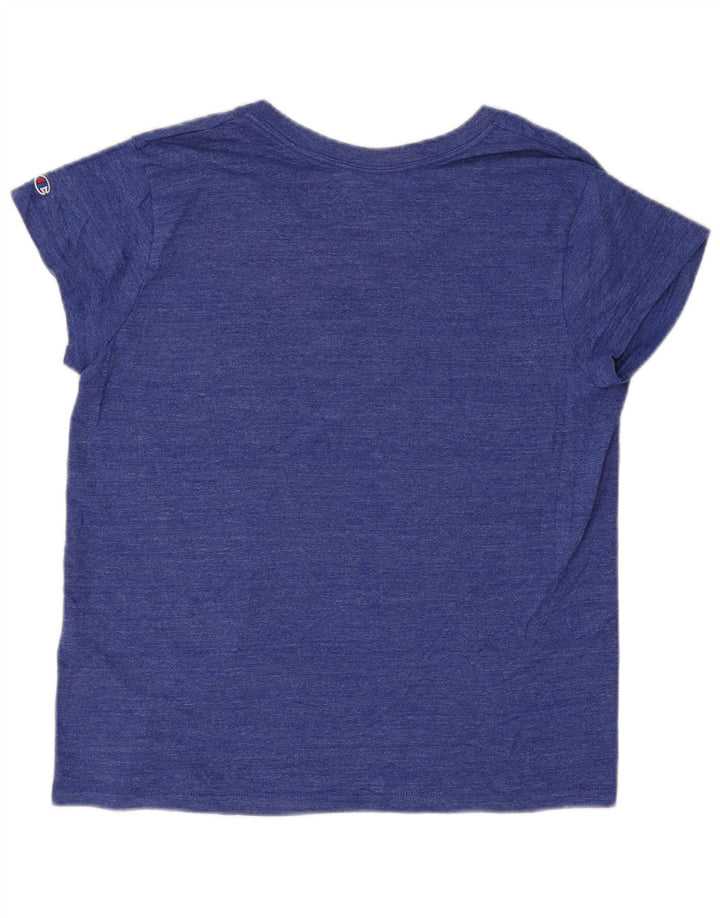 CHAMPION Damen Grafik-T-Shirt-Oberteil UK 16 Large Blau
