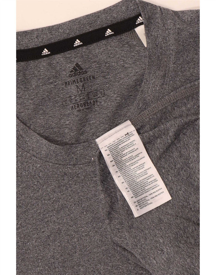 Adidas Herren Aeroready T-Shirt Top Mittelgrau geflecktes Polyester