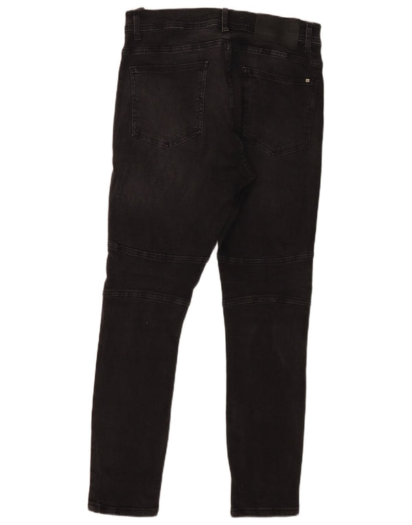Zara Herren Skinny Jeans EU 42 Large W32 L28 Schwarze Baumwolle