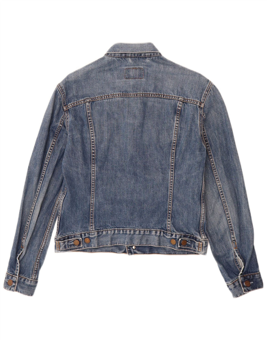 LEVI'S Damen Jeansjacke UK 14 Große blaue Baumwolle