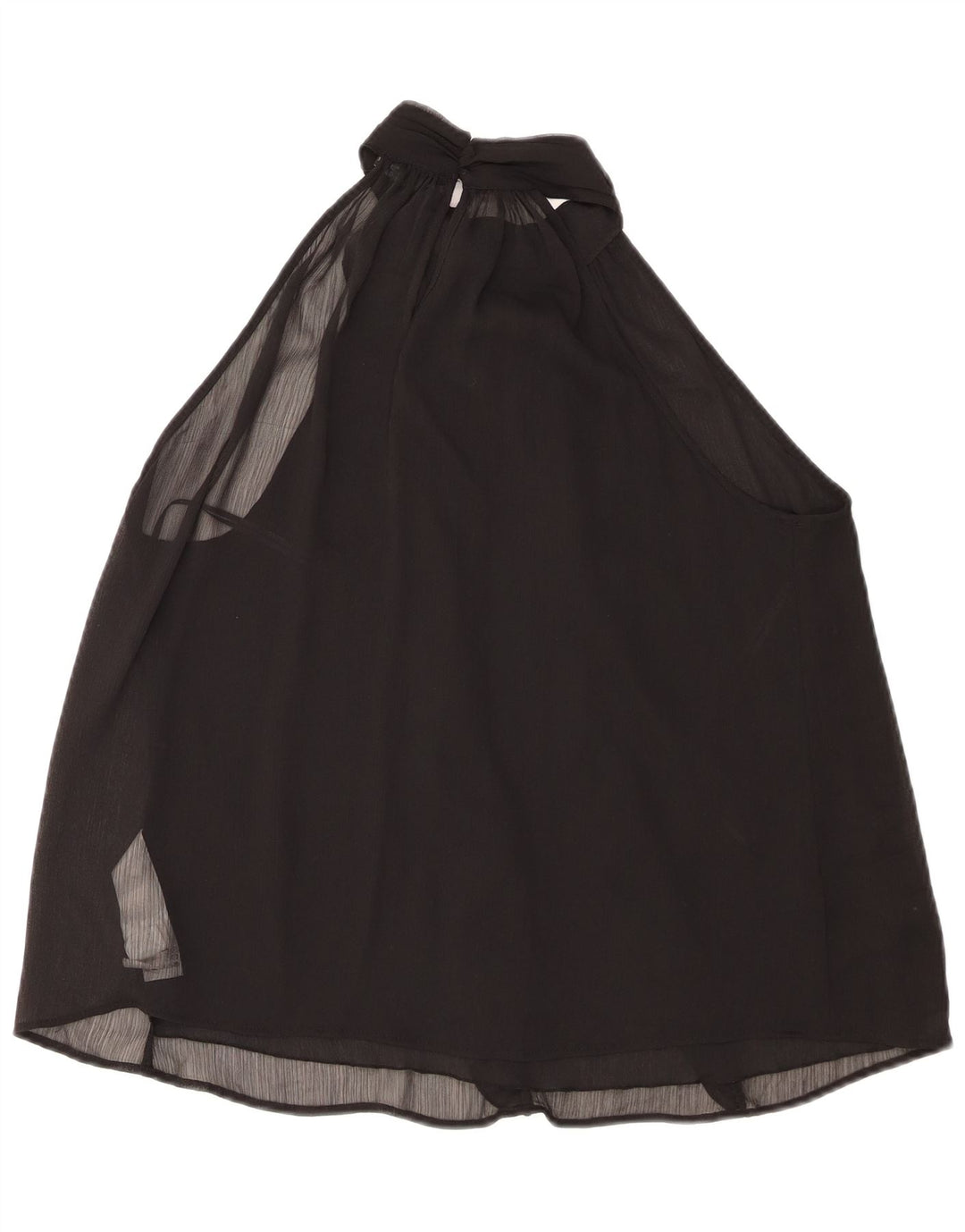 Zara Damen Neckholder-Top mit Rüschen vorne, UK 16, Größe L, Schwarz, Polyester