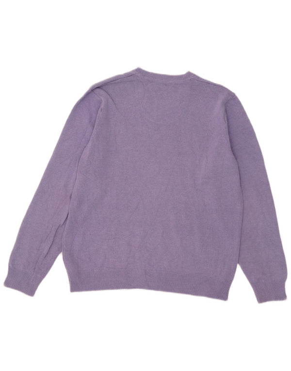 Marks & Spencer Herren Blauer Harbor-Pullover mit V-Ausschnitt Mittelviolett
