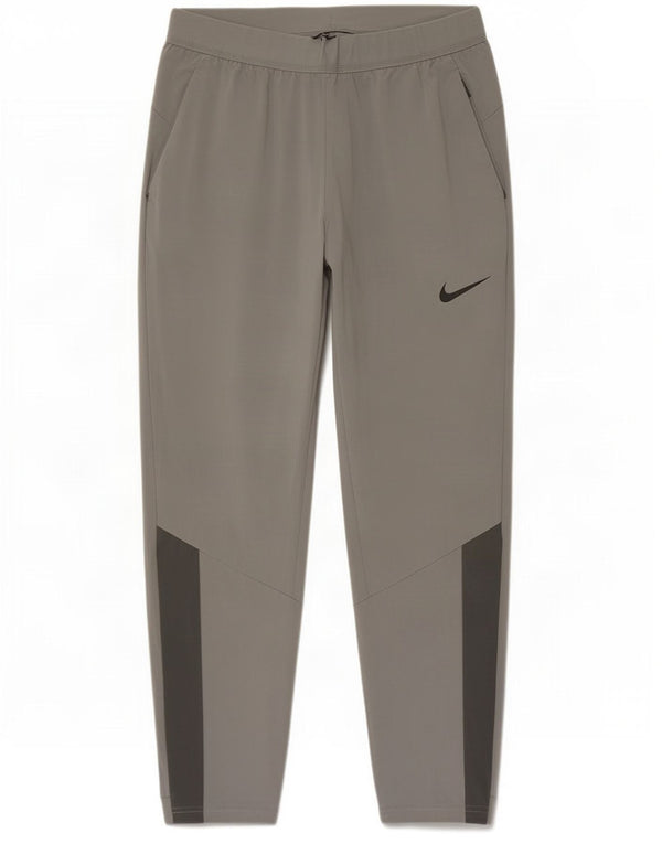 Nike Damen Dri Fit Trainingshose UK 16 Large Grau Farbblock