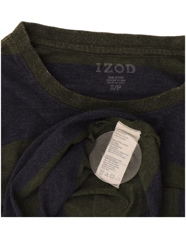 Izod Herren-Top aus Baumwolle mit langen Ärmeln, klein, grün gestreift