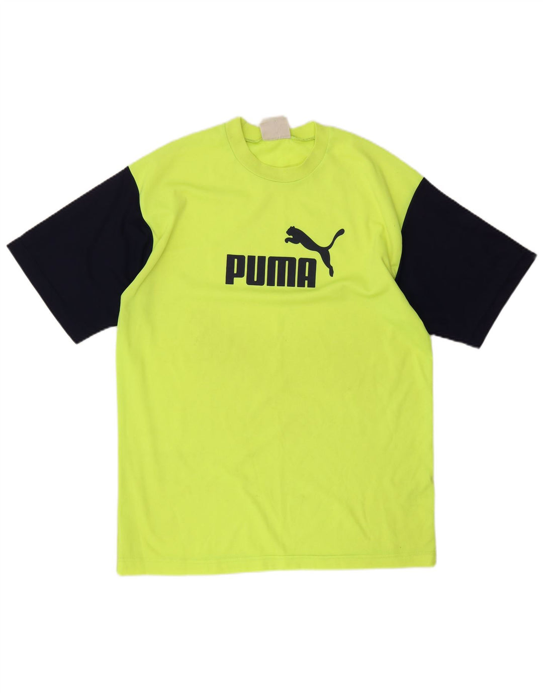 Puma Herren Grafik-T-Shirt-Oberteil, großes gelbes Farbblock-Polyester