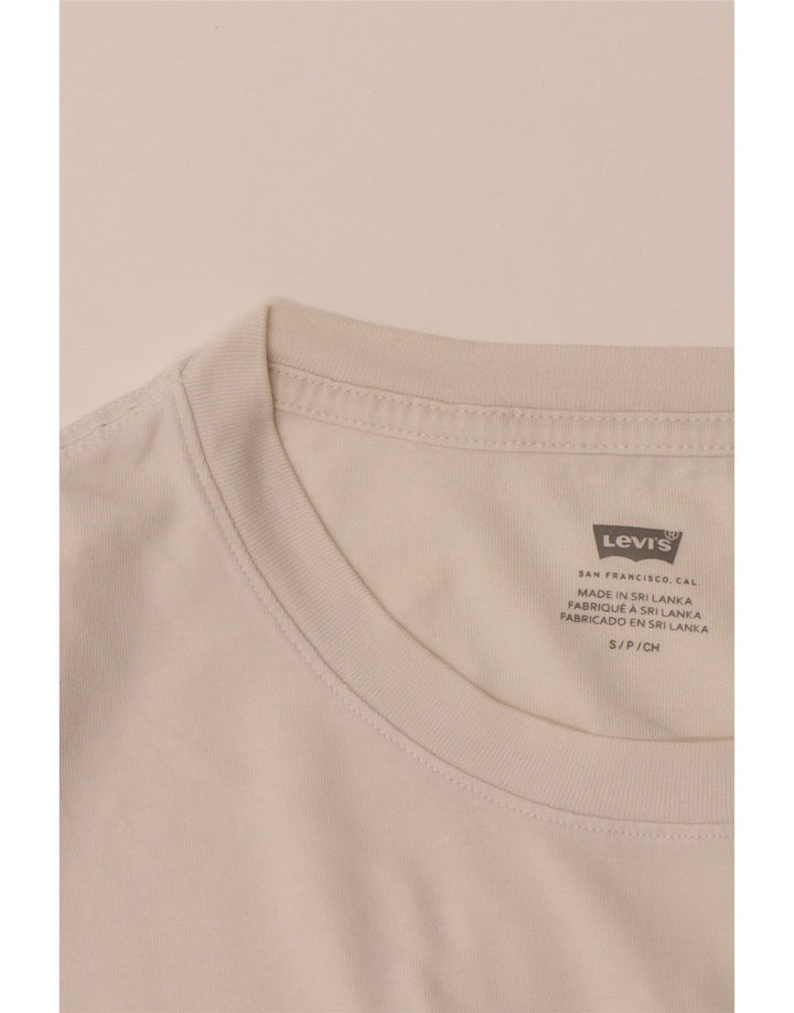 LEVI'S Womens Oversized Graphic T-Shirt Top UK 10 Small White Colourblock
