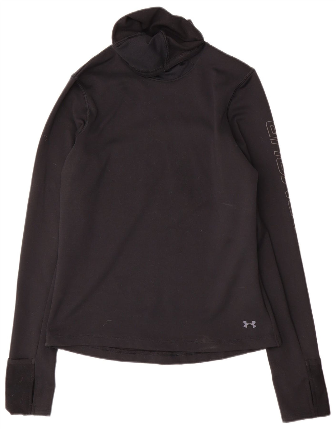 Under Armour Damen Cold Gear Graphic Top Langarm UK 10 Small Schwarz