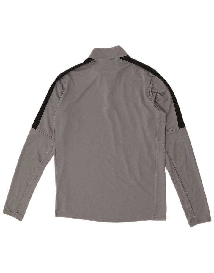 Nike Herren-Dri-Fit-Oberteil mit Reißverschluss, langärmlig, klein, graues Farbblock-Polyester