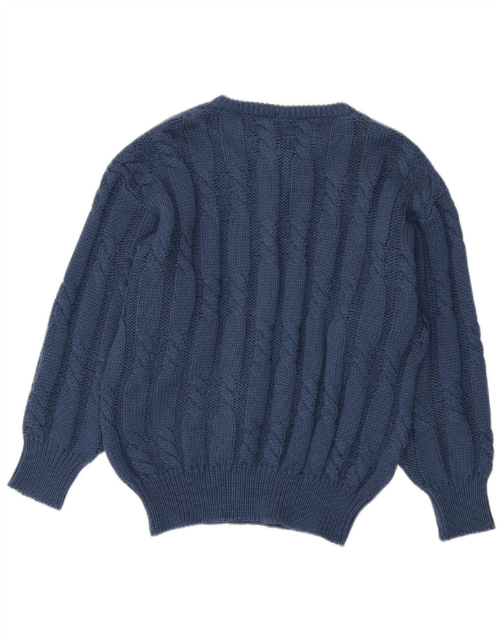 Colmar Herren-Pullover mit Knopfkragen, mittlere marineblaue Wolle
