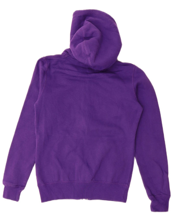 Nike Damen Zip Hoodie Pullover UK 10 Small Lila Baumwolle