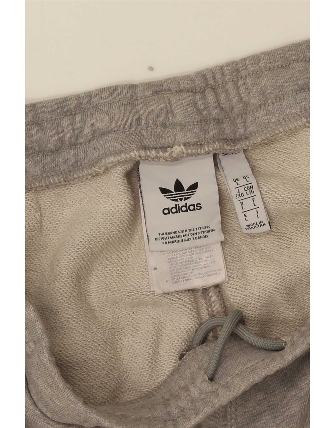 Adidas Herren Sport Shorts Große grau gestreifte Baumwolle