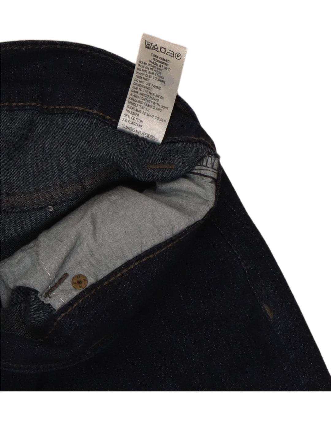 Marks & Spencer Damen kurze Bootcut-Jeans UK 10 Small W27 L28 Marineblau
