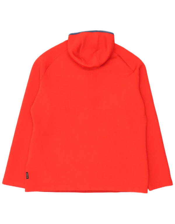 Jack Wolfskin Herren-Fleecepullover mit Kapuze und Reißverschluss, UK 48 3XL, roter Farbblock