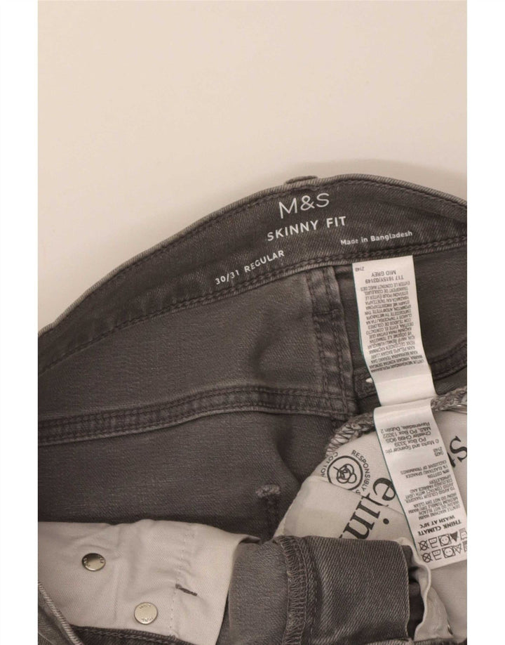 Marks & Spencer Herren Skinny Jeans W30 L31 Graue Baumwolle