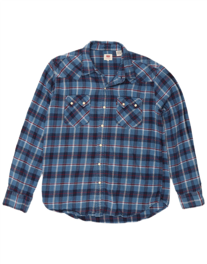 Levi's Herren-Flanellhemd, groß, blau kariert