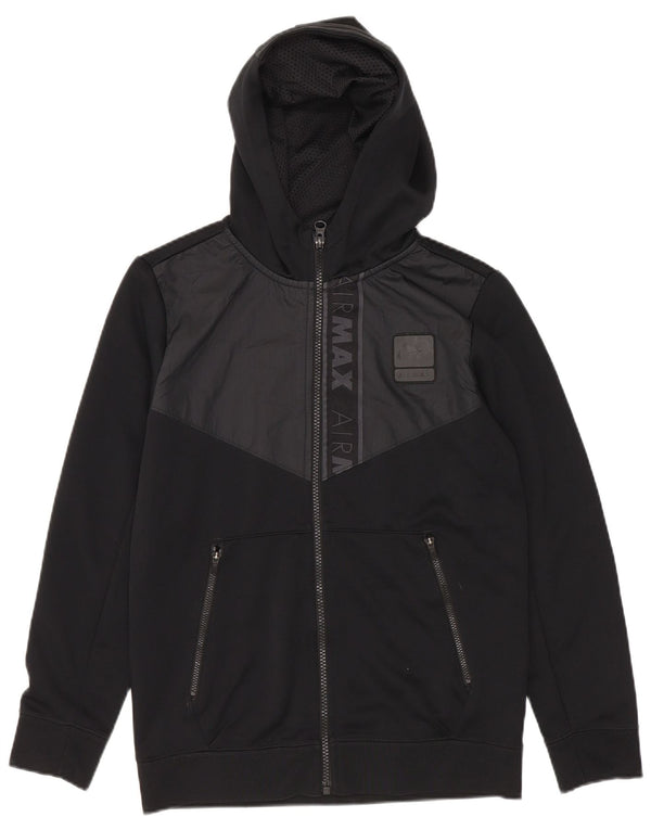 Nike Jungen-Kapuzenpullover mit grafischem Reißverschluss, 10–11 Jahre, Mittelschwarz, Farbblock