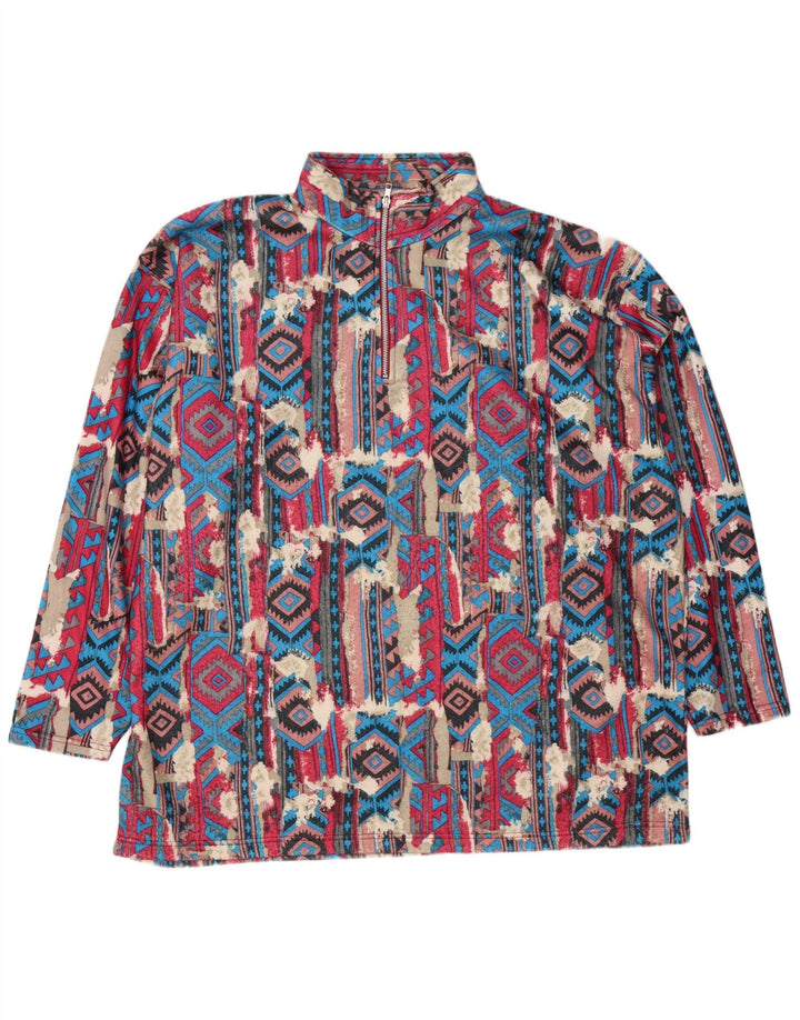 Enrico Leoni Herren-Sweatshirt mit Reißverschluss, 2XL, mehrfarbig, geometrisch