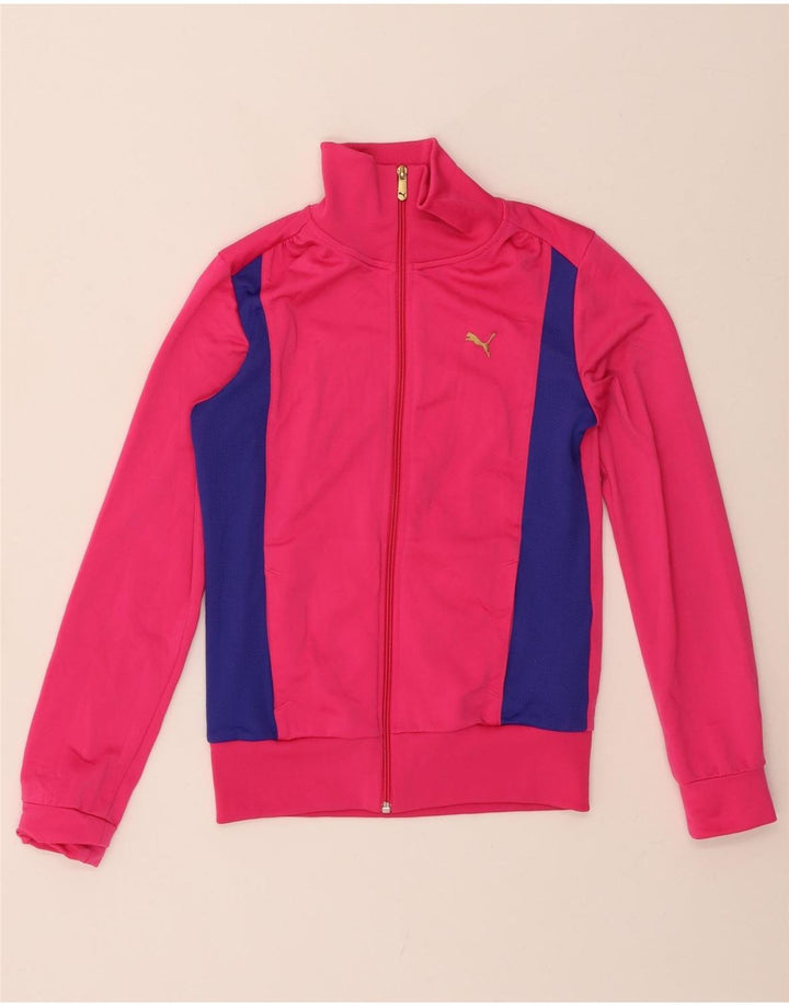 PUMA Womens Tracksuit Top Jacket UK 8 Small  Pink Colourblock Polyester