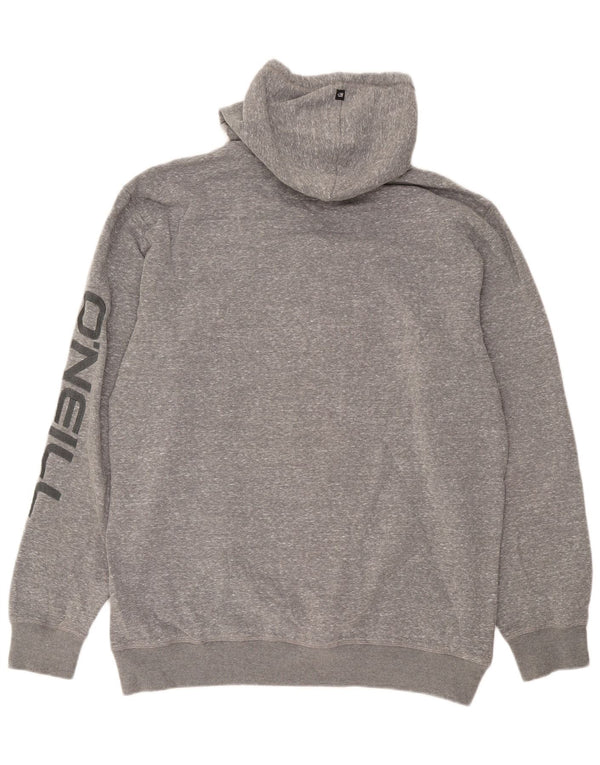 O'Neill Herren-Kapuzenpullover mit grafischem Reißverschluss, 2XL, grau geflecktes Polyester
