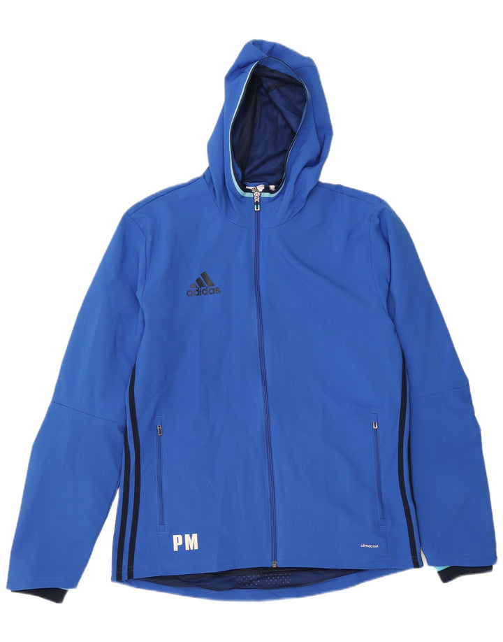 Adidas Herren-Trainingsanzug mit Kapuze, mittelblau, Polyester
