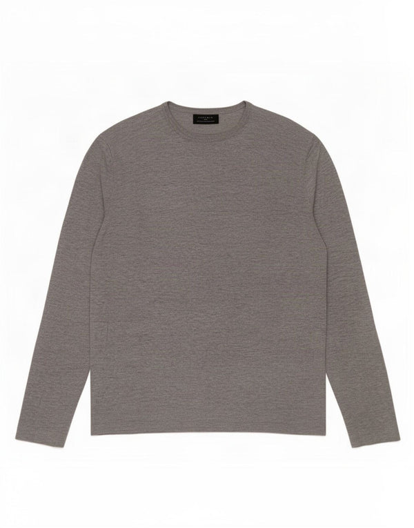 Zara Herren Top Langarm Mittelgrau