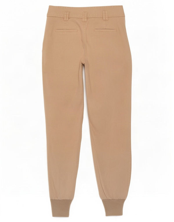 Zara Damen Jogger Chinohose EU 34 2XS W24 L28 Beige Baumwolle