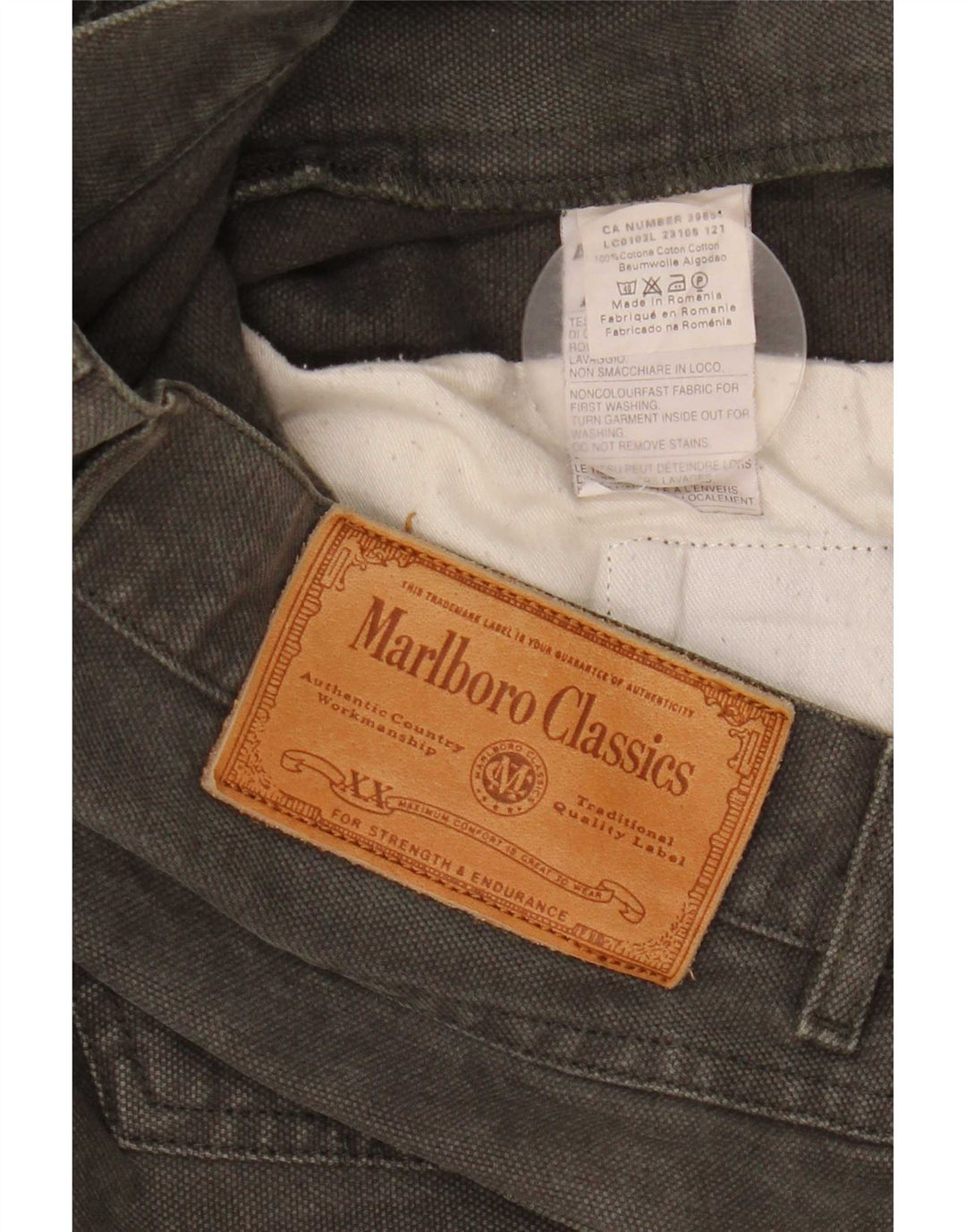 Marlboro Classics Herren Straight Jeans W34 L32 Khaki Baumwolle